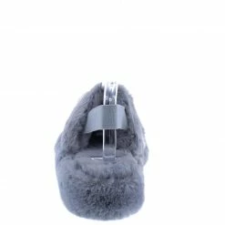 Lemonade Shoes Boo Grey Beige Faux Fur Open Toe Slingback Sandal