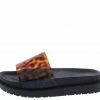QUPID Bossy08 Amber Black Lucite Open Toe Chunky Flat Sandal