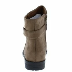 SUP Kaylee078 Khaki Suede Rhinestone Buckle Ankle Boot Boots 7 SUP Kaylee078 Khaki Suede Rhinestone Buckle Ankle Boot Boots