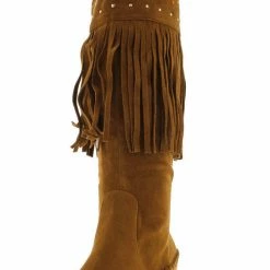 TWIN TIGER Bridget03h Tan Fringed Rhinestone Boot
