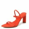 Shoe Republica Brody Orange Pointed Open Toe Slingback Block Heel
