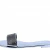 Shoe Republica Shoes Bruner Pewter Patent Rhinestone Open Toe Mule Slide Sandal