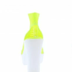 SPRINGLAND Platform Camila01 Lime Perforated Knit Cut Out Ankle Boot