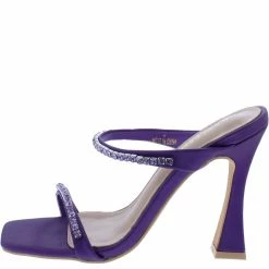 Elegant What's New Covinaa15 Lavender Rhinestone Dual Strap Open Toe Square Heel