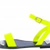 Legend Callan05 Neon Yellow Open Toe Ankle Strap Flat Sandal