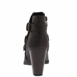 Forever Link Camila64 Brown Distressed Multi Buckle Strap Stacked Ankle Boot What's New