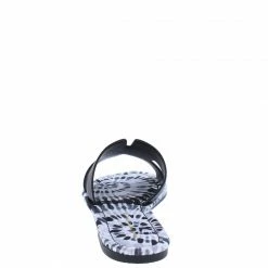 Shoe Republica Camo Black Cut Out Square Open Toe Mule Slide Sandal