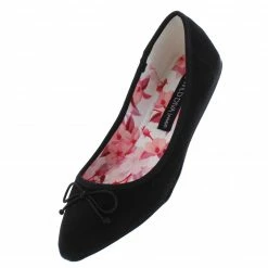 Legend Shoes Carson18 Black Tied Bow Pointed Toe Ballet Flat