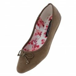 Legend Carson18 Taupe Tied Bow Pointed Toe Ballet Flat