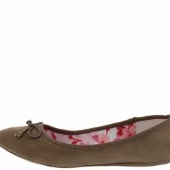 Legend Carson18 Taupe Tied Bow Pointed Toe Ballet Flat