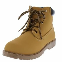 SOHO Cassie1 Wheat Lug Sole Lace Up Ankle Boot Boots