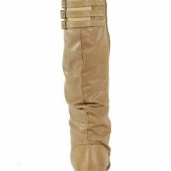 Silver Dew Boots Cindy1 Taupe Buckle Riding Boot