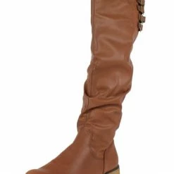 Silver Dew Cindy1 Tan Buckle Riding Boot Boots