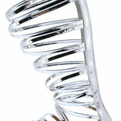 Forever Link Boots Cinema65 Silver Caged Strappy Rear Zip Flat Boot