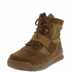 Forever Link Classic4 Tan Lace Up Canvas Cross Strap Boot