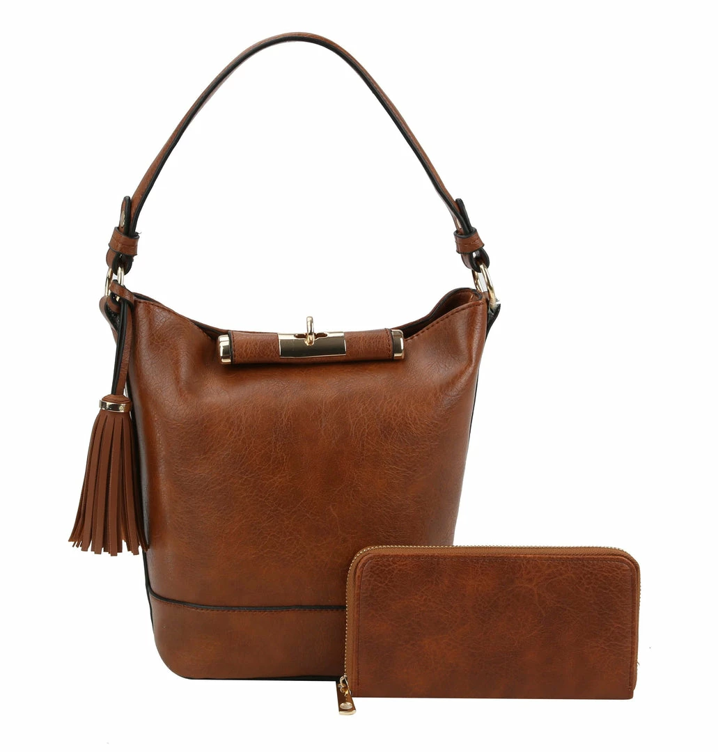 HANDBAG REPUBLIC Accessories Odette11 Brown Women's Handbag Two Piece Set 3 HANDBAG REPUBLIC Accessories Odette11 Brown Women's Handbag Two Piece Set