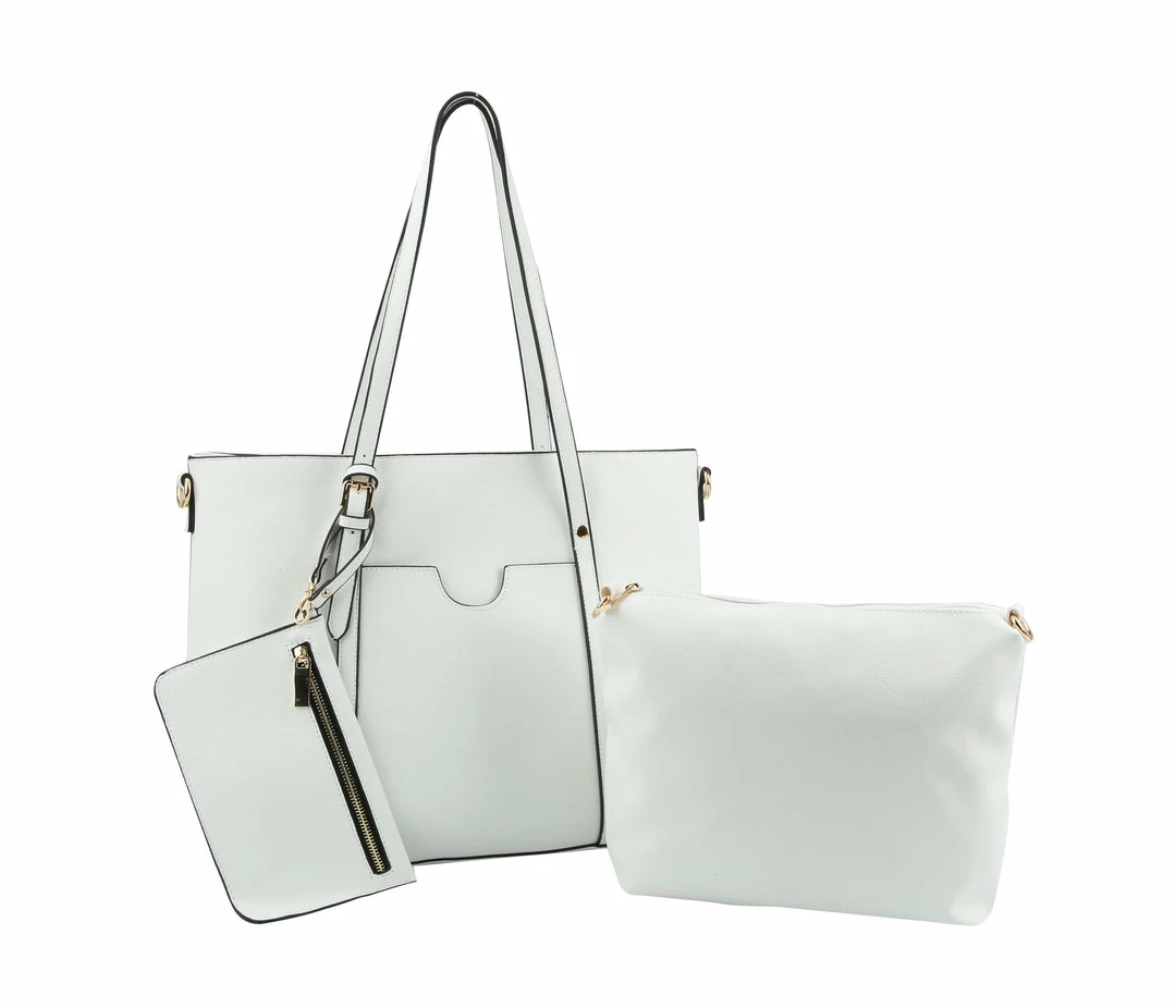 HANDBAG REPUBLIC What's New Athena13 White Women's Handbag Three Piece Set 3 HANDBAG REPUBLIC What's New Athena13 White Women's Handbag Three Piece Set
