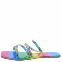 MACHI Daphny Multi Rhinestone Strappy Open Toe Slide Sandal What's New