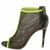 JP What's New Dashing25 Green Camouflage Piped Mesh Open Toe Rear Zip Stiletto Heel