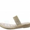 SUP Dj05 Gold Clear Lucite Open Toe Sparkle Slide Sandal Shoes