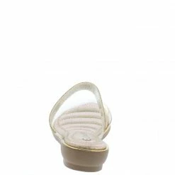 SUP Dj05 Gold Clear Lucite Open Toe Sparkle Slide Sandal Shoes
