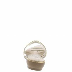 SUP Shoes DJ18 Gold Sparkle Notch Open Toe Mule Slide Sandal