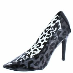 BERNESS Katherine191 Black Leopard Lucite Pointed Toe Pump Heel What's New