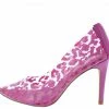 BERNESS Katherine191 Fuchsia Leopard Lucite Pointed Toe Pump Heel