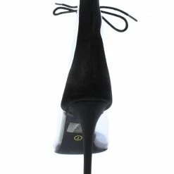 BERNESS Whitley9 Black Peep Toe Lace Up Lucite Boot Boots