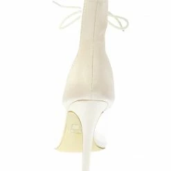 BERNESS Whitley9 Nude Peep Toe Lace Up Lucite Boot Boots