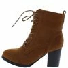 SPRINGLAND Boots Dahlia08s Taupe Almond Toe Lace Up Boot