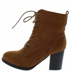 SPRINGLAND Boots Dahlia08s Taupe Almond Toe Lace Up Boot