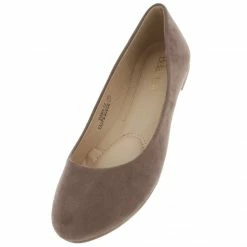 Bella Marie Dana12 Taupe Faux Suede Flats
