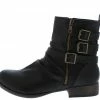In Touch Monique038 Black Pu Ruched Multi Buckle Boot Boots