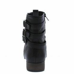 In Touch Monique038 Black Pu Ruched Multi Buckle Boot Boots