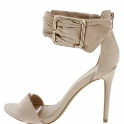 JP Shoes Dashing21 Nude Open Toe Ankle Buckle Band Stiletto Heel