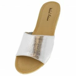 Michael Antonio Tate03 Metallic Silver Espadrille Sole Sandal