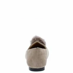 Forever Link Diana14k Taupe Fuzzy Pom Pom Loafer Kids Flat Flats