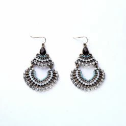 CBAE Double Tier Multi Stone Crystal Earrings Accessories 11 CBAE Double Tier Multi Stone Crystal Earrings Accessories