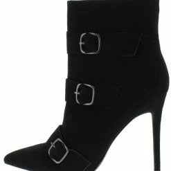 Shoe Republica Boots Doutzen Black Multi Buckle Stiletto Ankle Boot
