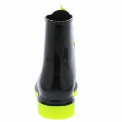 JP Drizzle02 Neon Yellow Black Two Tone Lace Up Rain Boot