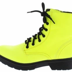 Elegant Boots Earie7 Yelllow Lace Up Lug Sole Boot