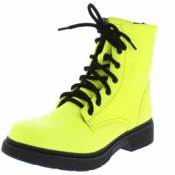 Elegant Boots Earie7 Yelllow Lace Up Lug Sole Boot