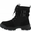 ELEGANCE Boots Elisa3 Black Lace Up Dual Buckle Combat Boot