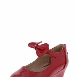 Forever Link Erika64k Red Pat Bow Ankle Mary Jane Kids Flat Little Princess
