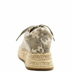 QUPID Shoes Fabio04a Khaki Lace Up Espadrille Sneaker Flat