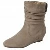 Forever Link Boots Fact01 Taupe Hidden Wedge Extended Ankle Boot