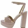 Legend Fay19 Nude Pu Studded Open Toe Ankle Strap Platform Heel What's New