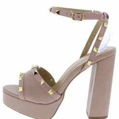 Legend Fay19 Nude Pu Studded Open Toe Ankle Strap Platform Heel What's New