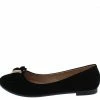 SUP Ballet Flats FJ026 Black Bow Round Toe Slide On Ballet Sandal